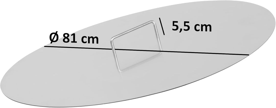BBQ-Toro Edelstahl Feuerschale Ø 80 cm mit Deckel | Silber | Outdoor Feuerstelle mit drei Standbeine