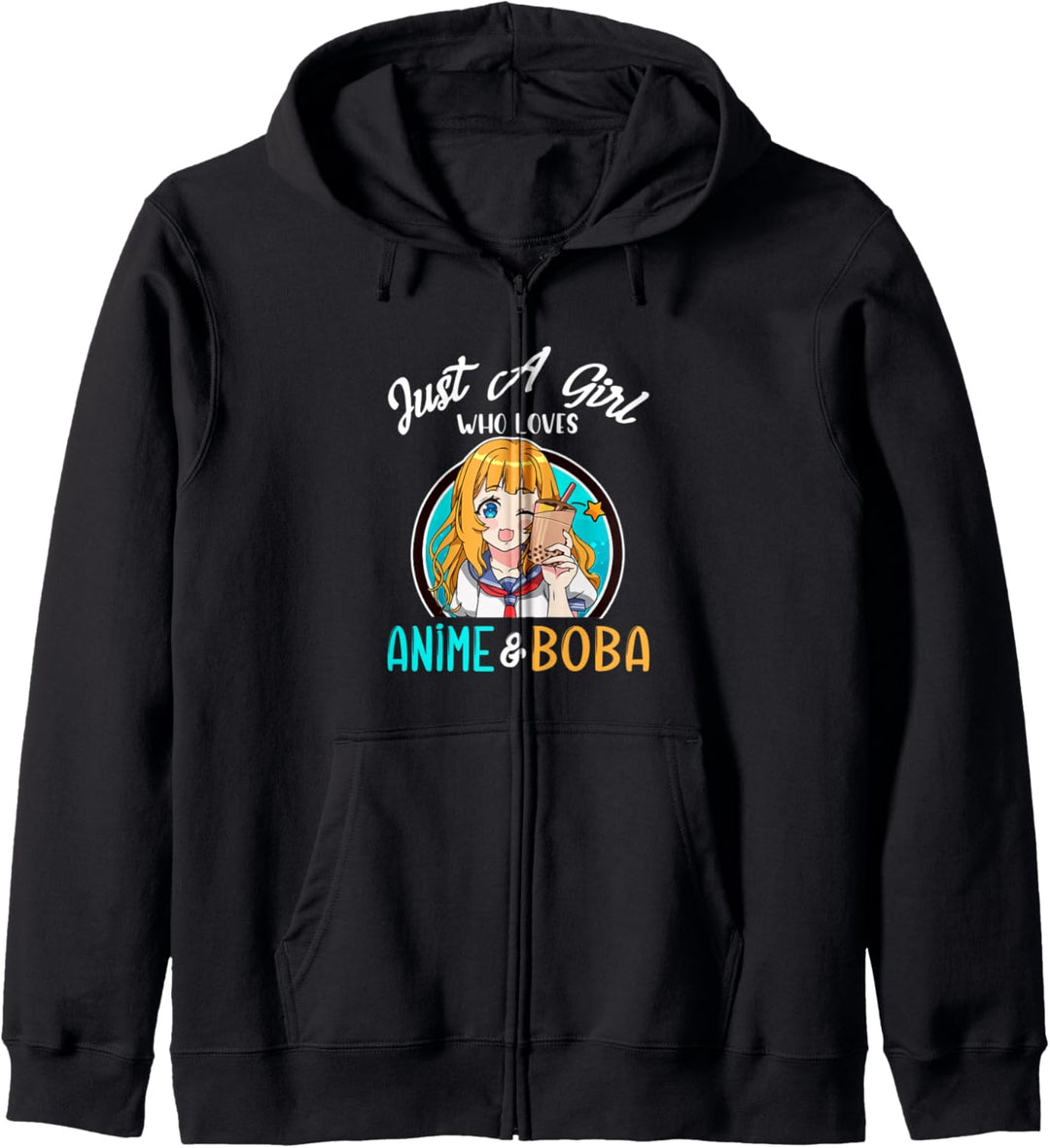 Einfach ein Mädchen, das liebt Anime und Boba Tee Kapuzenjacke