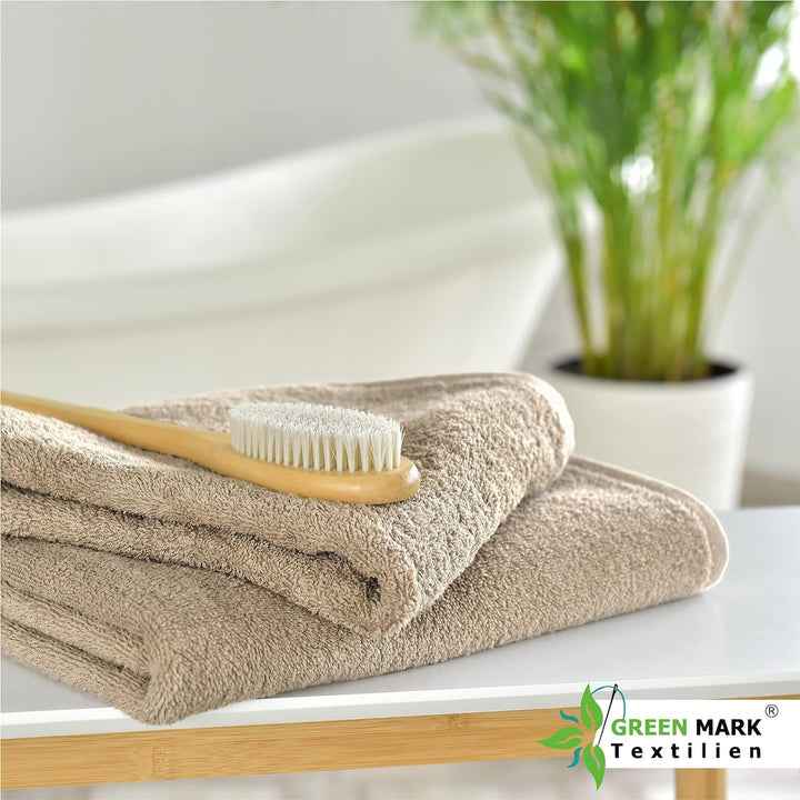 NatureMark 8er Spar-Pack Frottier Handtücher, Handtuch-Set, 50 x 100 cm, Sand/Beige, 100% Baumwolle,