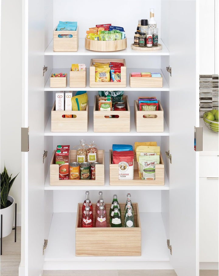 The Home Edit by iDesign 30,5cm Lazy Susan Drehteller mit herausnehmbarer Trennwand, natürliches Pau