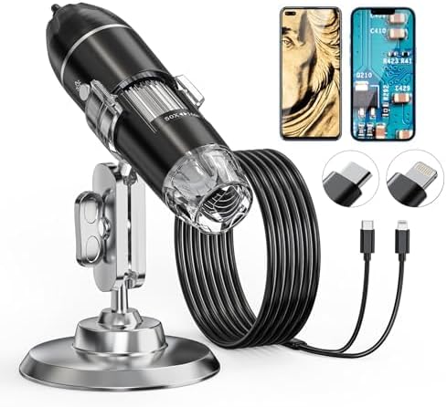 USB Mikroskop Digital, AOPICK 1440P für iPhone 50 Bis 1000X Microscope mit 8 LED & Ständer HD Handy