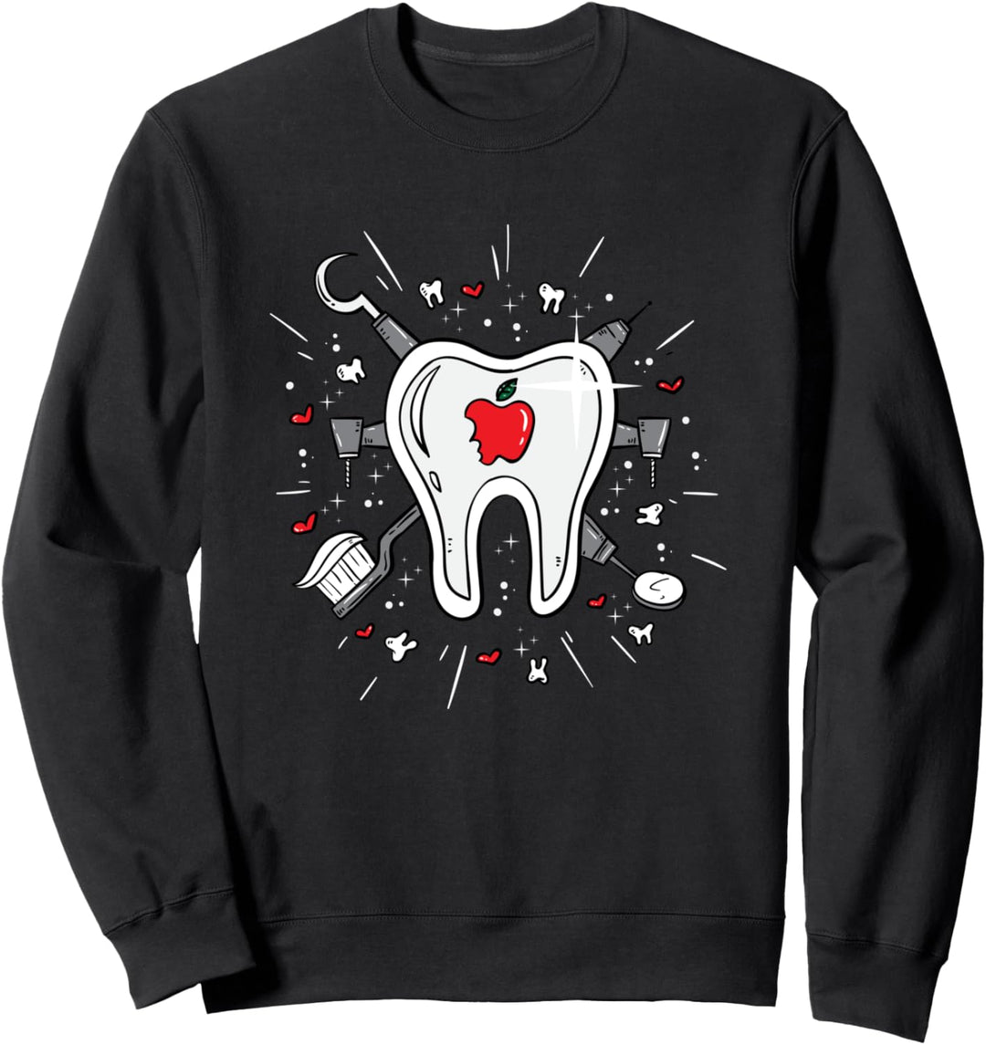 Backenzahn Bild - Zahnarzt Illustration - Zahnarzthelferin Sweatshirt