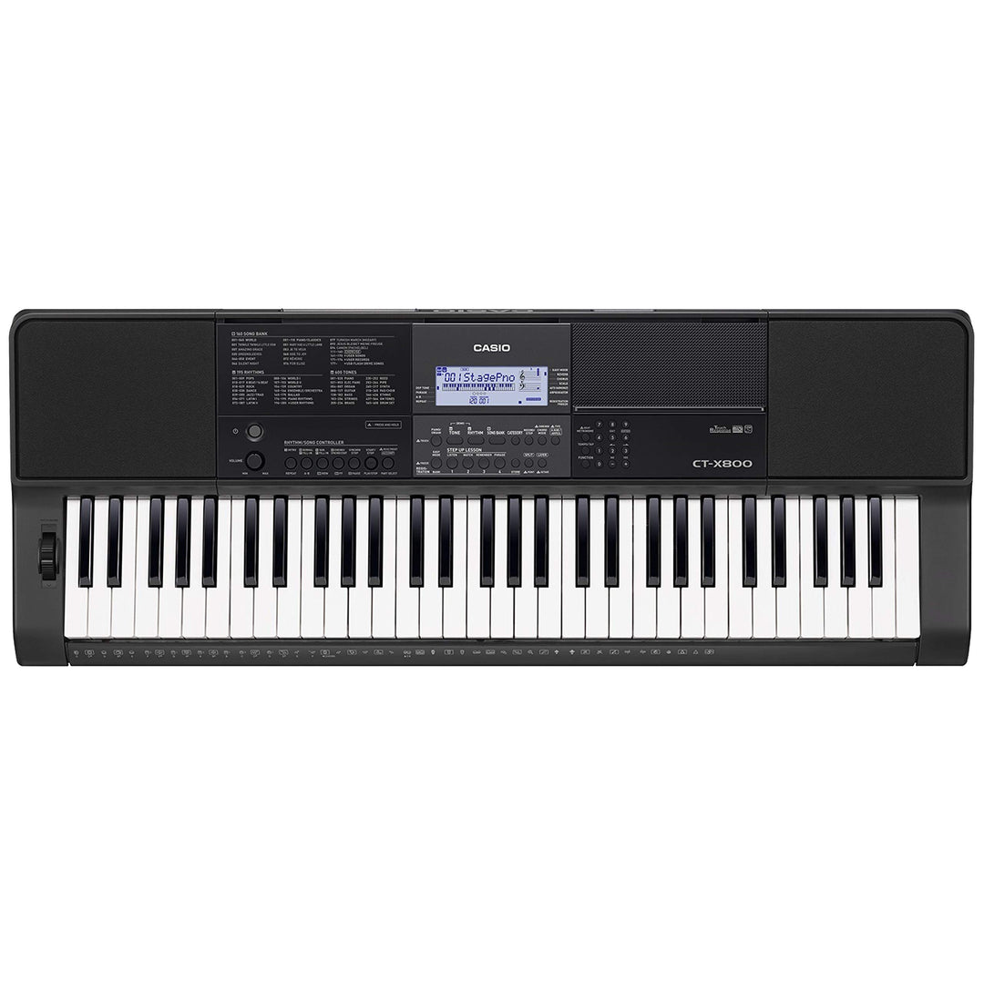 Casio CT-X800 Keyboard mit 61 anschlagdynamischen Standardtasten und Begleitautomatik Single, Single