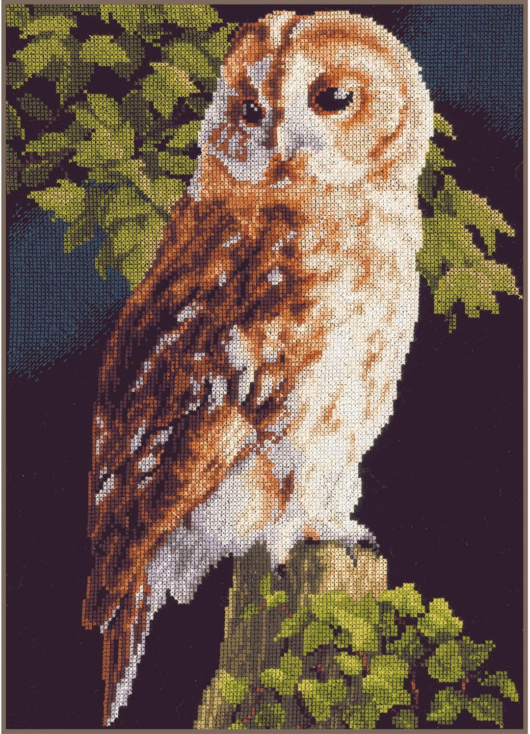 Lanarte Zählmusterpackung Eule Kreuzstichpackung, Baumwolle, Mehrfarbig, 24 x 34 x 0.3 cm, Eule
