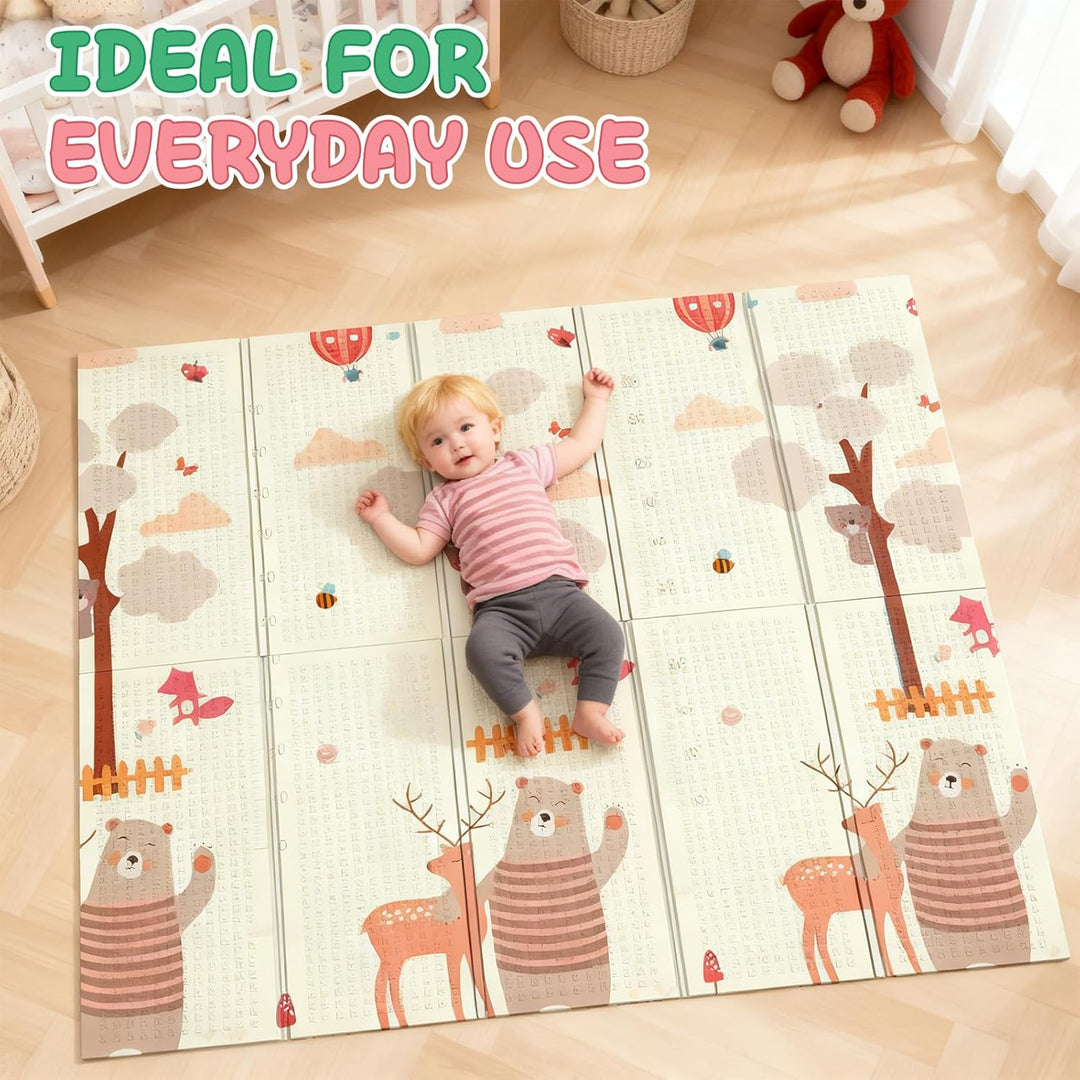 Soontrans Krabbelmatte Baby, Spielmatte Baby Faltbar, 200x180x1cm, Play Mat for Babies Doppelseitige