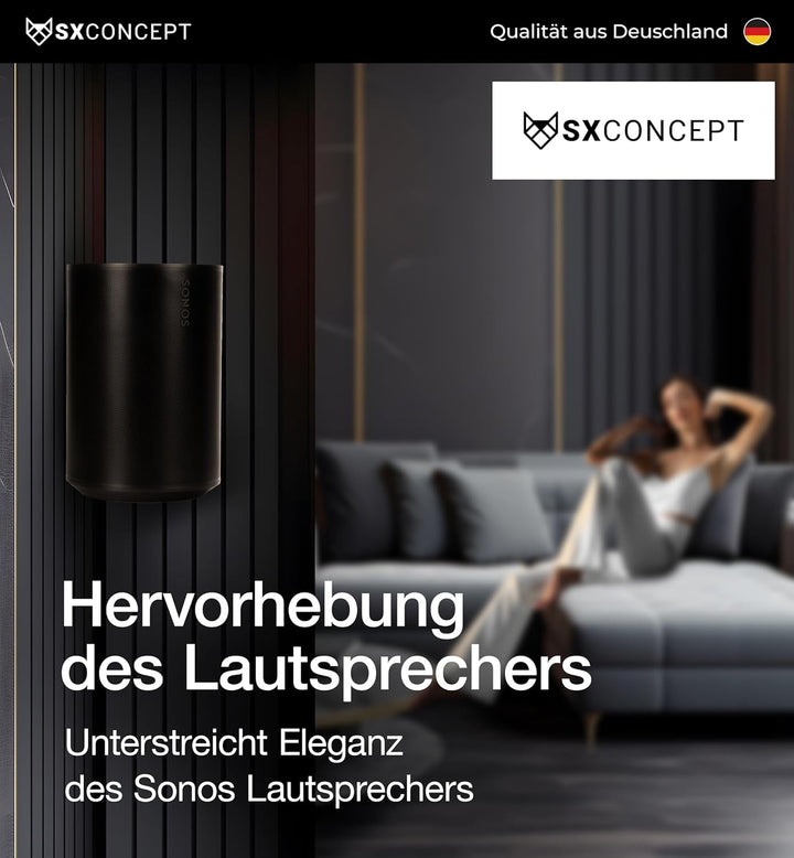 SX-Concept Wandhalterung für Sonos Era 100 | Eck-Variante | Minimalistisches Design | Optimaler Wand