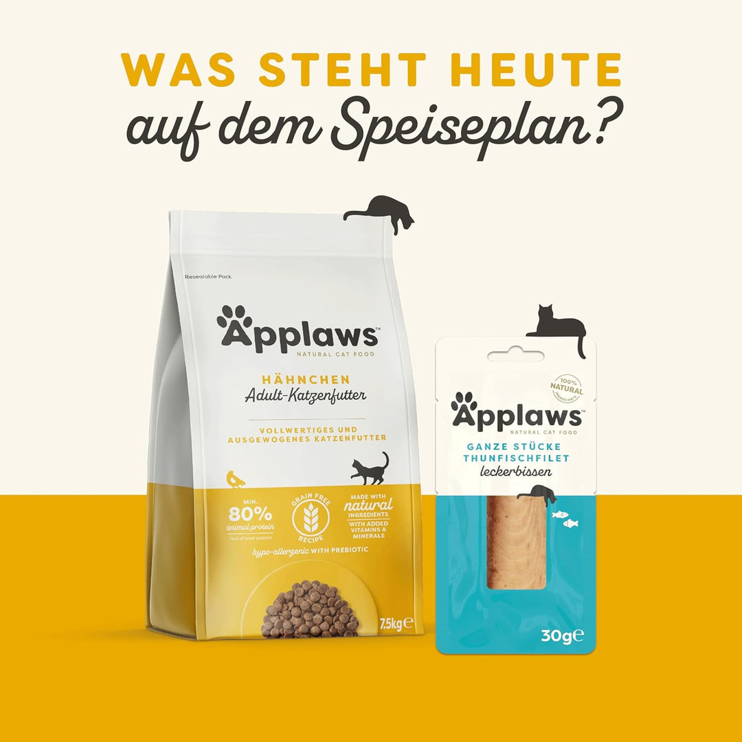 Applaws Premium Natural Katzenfutter Nass, Huhn mit Käse in Brühe 70g Dose (24x70g) Hähnchenbrust mi