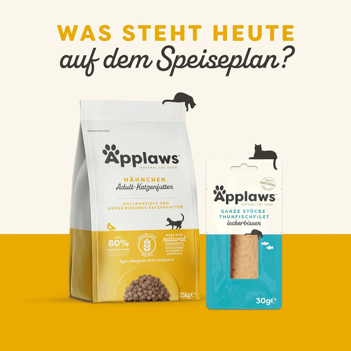 Applaws Premium Natural Katzenfutter Nass, Huhn mit Käse in Brühe 70g Dose (24x70g) Hähnchenbrust mi