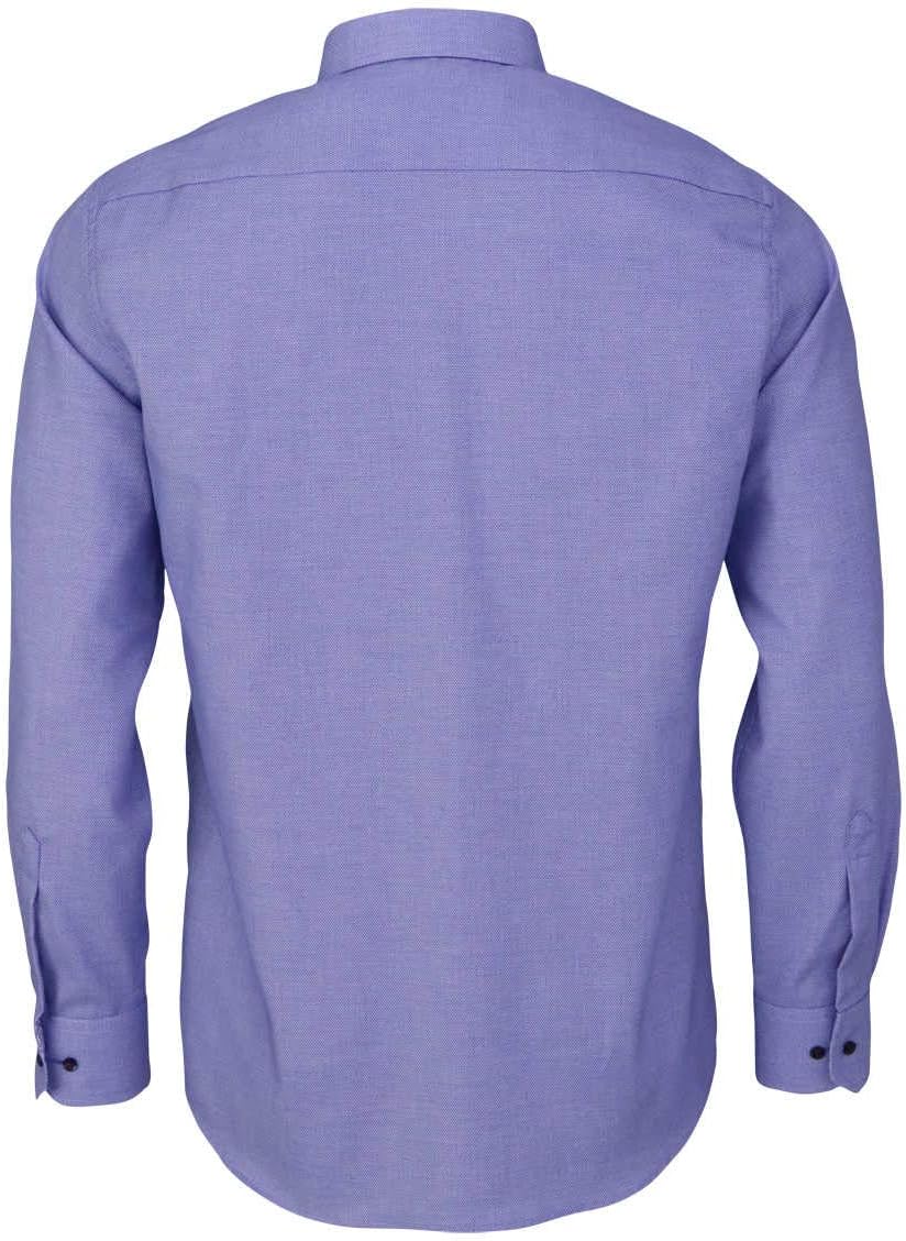 eterna Modern Fit Hemd Langarm Haifischkragen Struktur blau Grösse 45