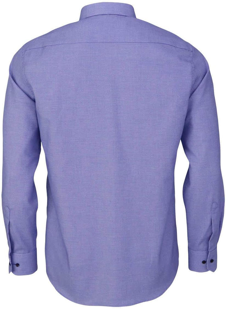 eterna Modern Fit Hemd Langarm Haifischkragen Struktur blau Grösse 45