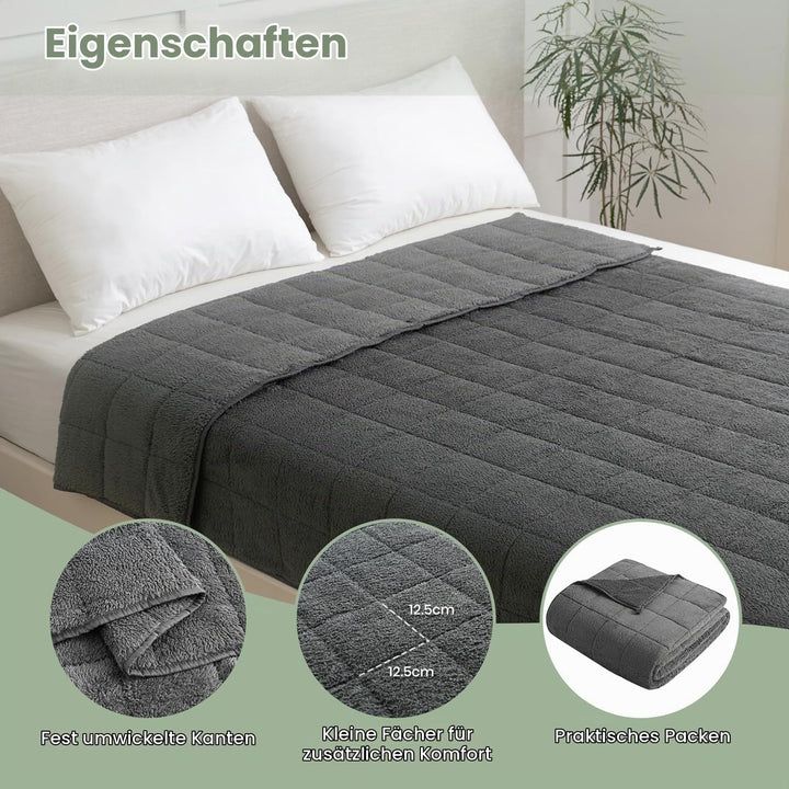 Good Nite Gewichtsdecke 4 kg Weighted Blanket Schwere Decke zum Schlafen Erwachsene Grau 125 x 150 c