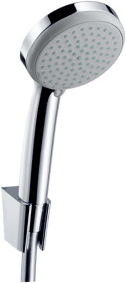 hansgrohe Croma 100 Duschkopf, inkl. Duschkopfhalter, 4 Strahlarten, Chrom Set mit Brauseschlauch 1,