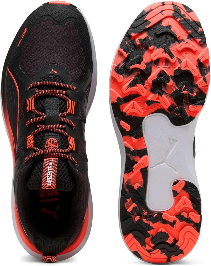 Puma Unisex Reflect Lite TrailRoad Running Shoe 44.5 EU Puma Black Glowing Red, 44.5 EU Puma Black G