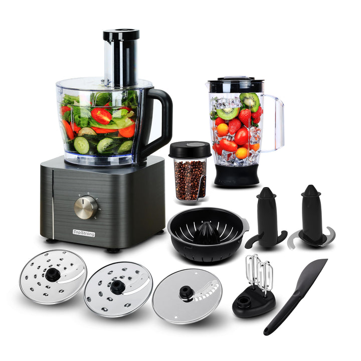 TopStrong Küchenmaschine 1100W,Küchenmaschine Multifunktions,11 Funktionen Food Chopper Prozessor,3,