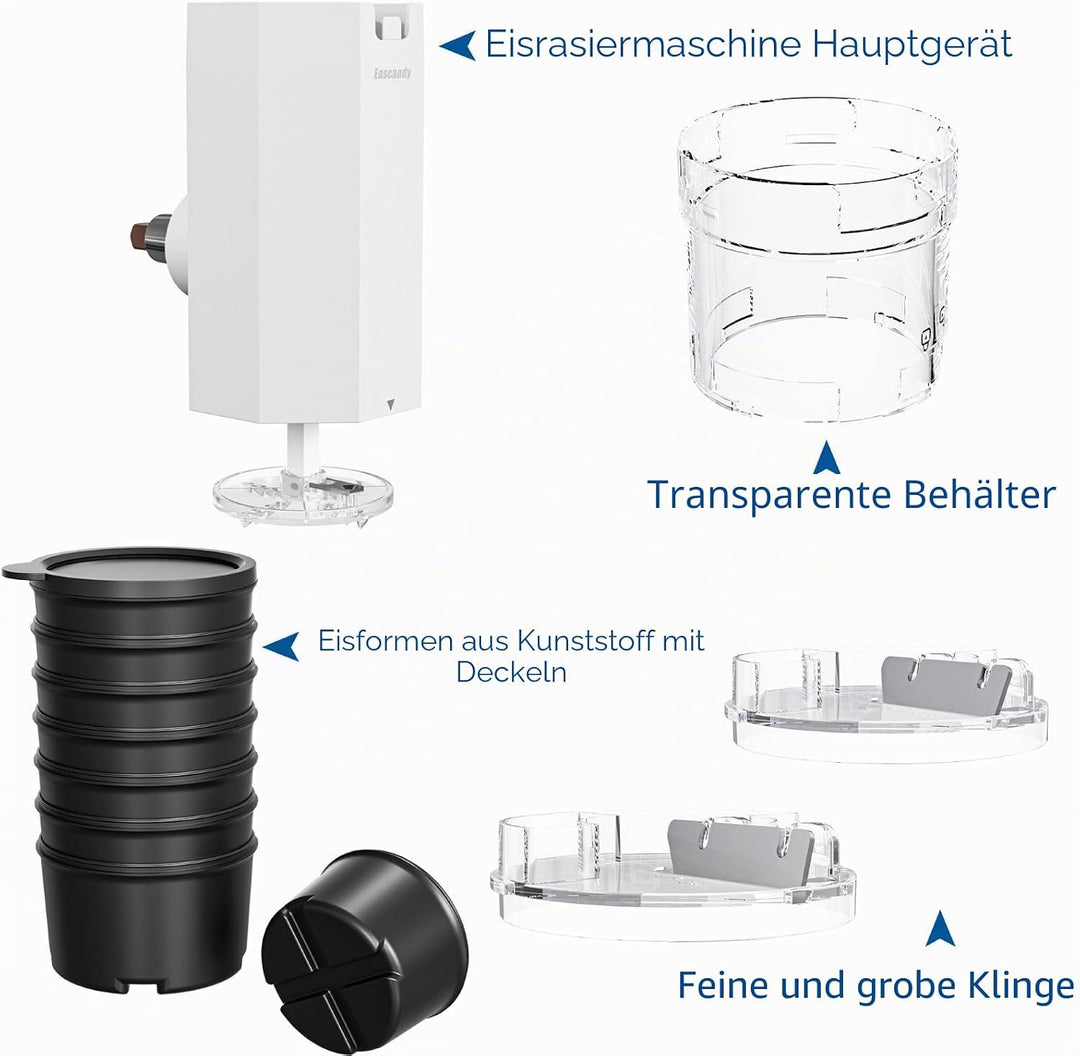 Rasiereis-Aufsatz für KitchenAid Standmixer, Schneekegel-Maker für KitchenAid mit 8 Eisformen, Edels
