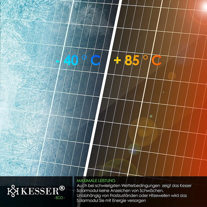 KESSER® Solarpanel 3er Set Monokristallin Solarmodul Solarpanel - 165W 18 V für 12 V Batterien, Phot