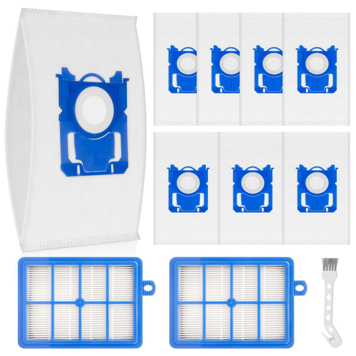 8 Stück für aeg vx9-2-öko beutel + 2 Stück Filters für AEG VX6 VX7 VX8 VX9 Bodenstaubsauger VX6-2 VX