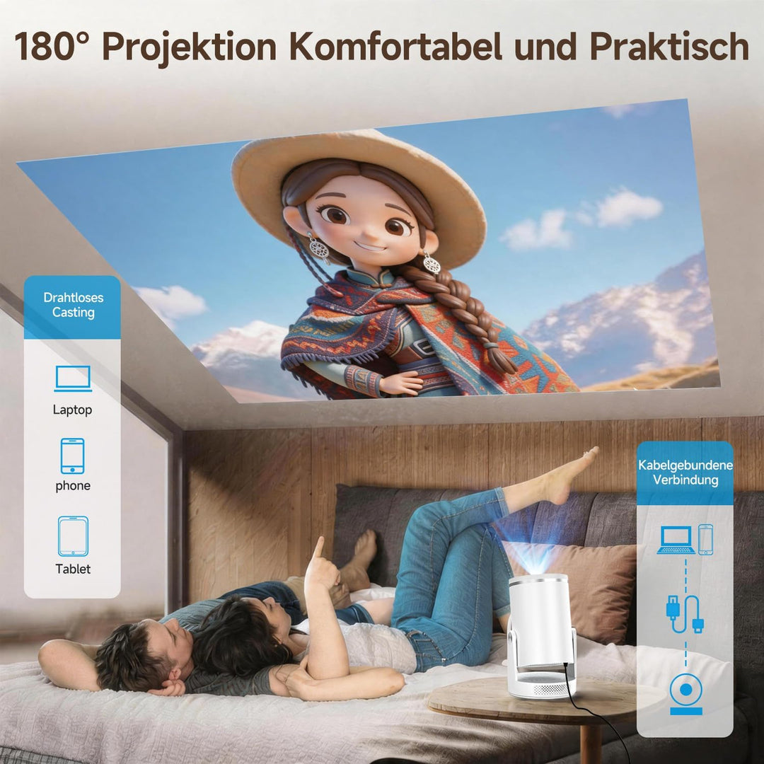 【Autofokus】 Magcubic Mini Beamer 4K HY320pro, Projektor mit Native 1080p, 400 ANSI, 10.000:1 Kontras
