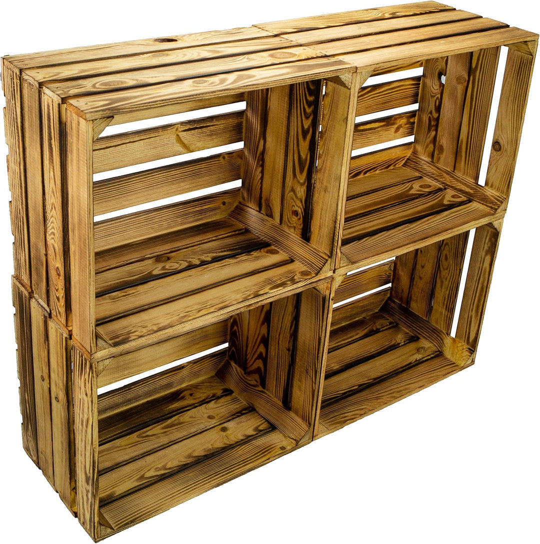 flambierte/geflammte Massive Obstkisten als Ragal oder klassisch ca 50 x 40 x 30 cm/Apfelkisten Wein