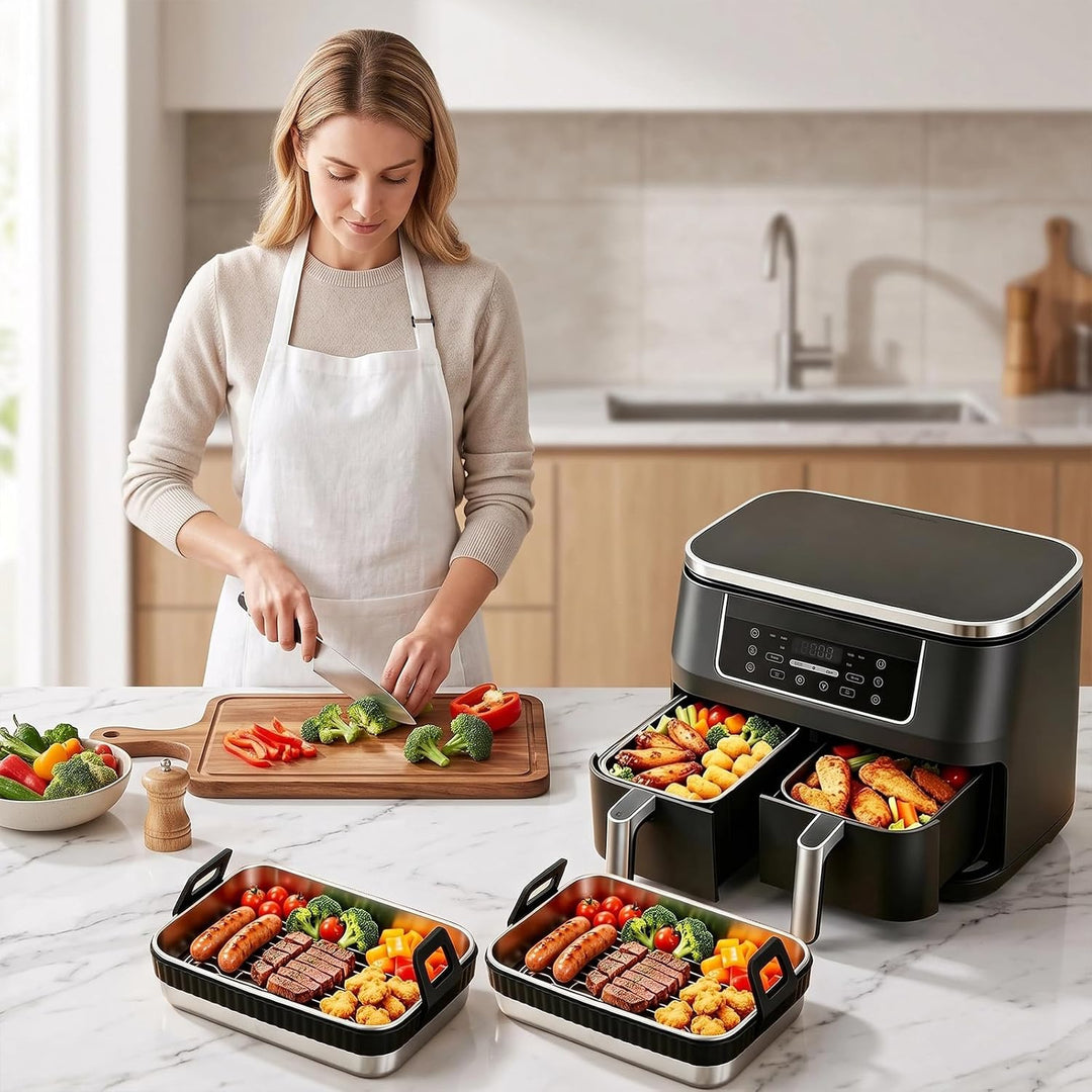 Kleine Auflaufform für Airfryer Edelstahl Auflaufform für Heissluftfritteuse