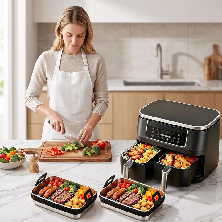 Kleine Auflaufform für Airfryer Edelstahl Auflaufform für Heissluftfritteuse