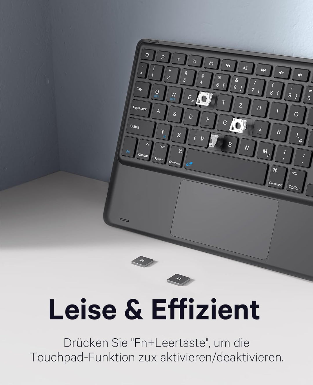 Earto Samsung Galaxy Tab Tastatur für S9 11"/S9 FE 10.9”, Smart Touchpad, Tab S9 Hülle mit S-Pen-Hal