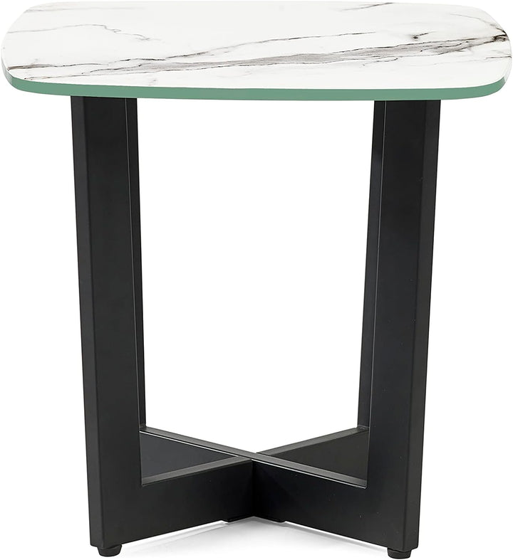 Julian Bowen Olympus Beistelltisch, weisse Marmoroptik Modern, zeitgemäss, Modern, zeitgemäss