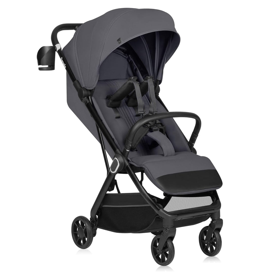 Lionelo Buggy Bess bis 22 kg von 6 Monaten bis 4 Jahren 360°-PU-Schwenkräder, Einhand-Klappfunktion,