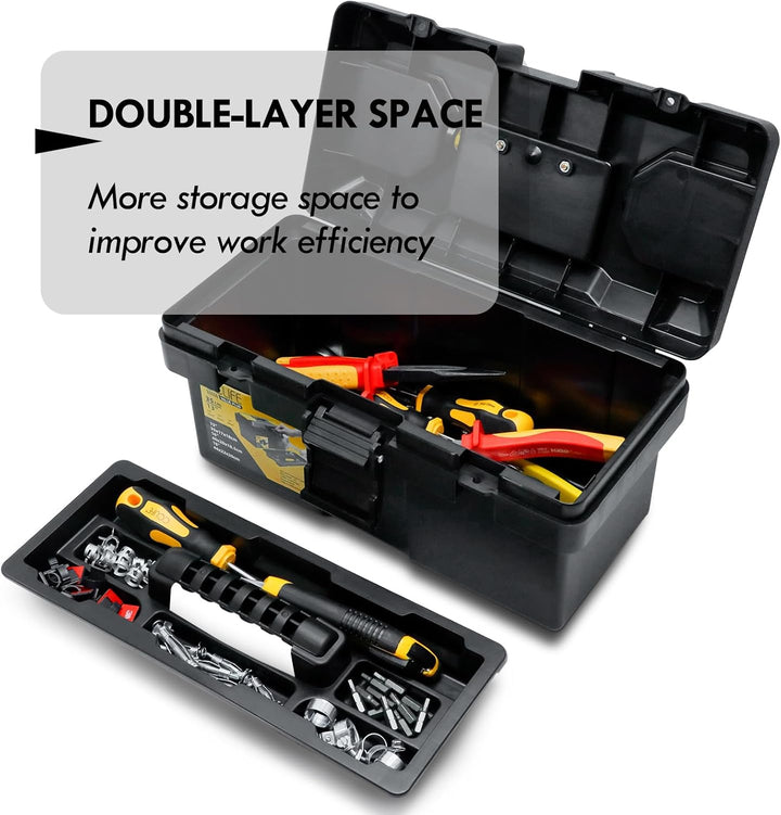 CCLIFE Werkzeugbox 13" Werkzeugkasten 35 x 17 x 18 cm Koffer mit 2 kleinen Aufbewahrungsboxen, Schne