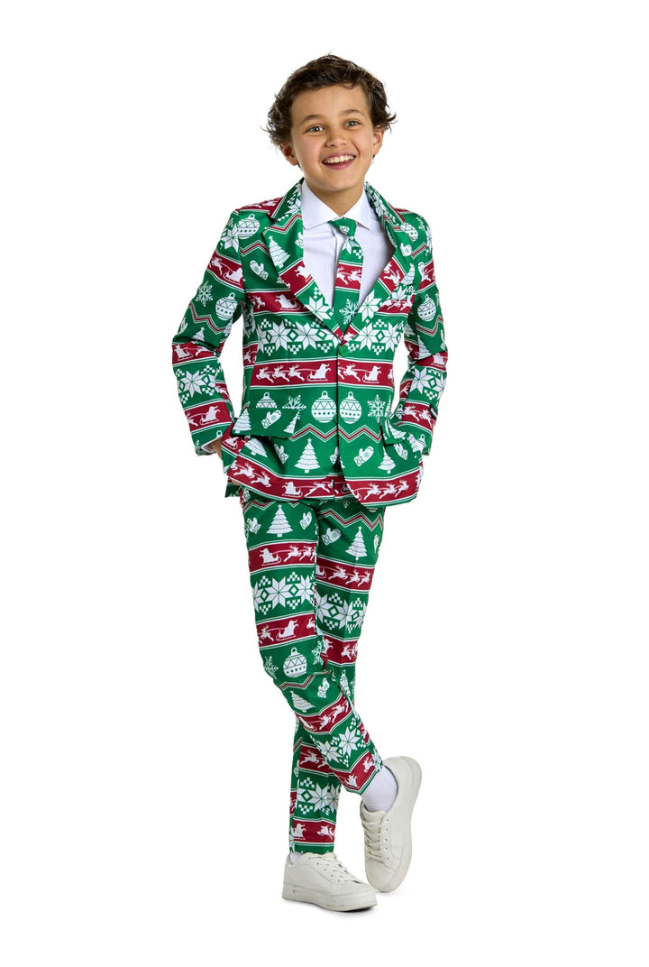Suitmeister Jungen Weihnachtsanzug - Festliches Weihnachtsmann-Outfit - Party Kostüme S Christmas Gr