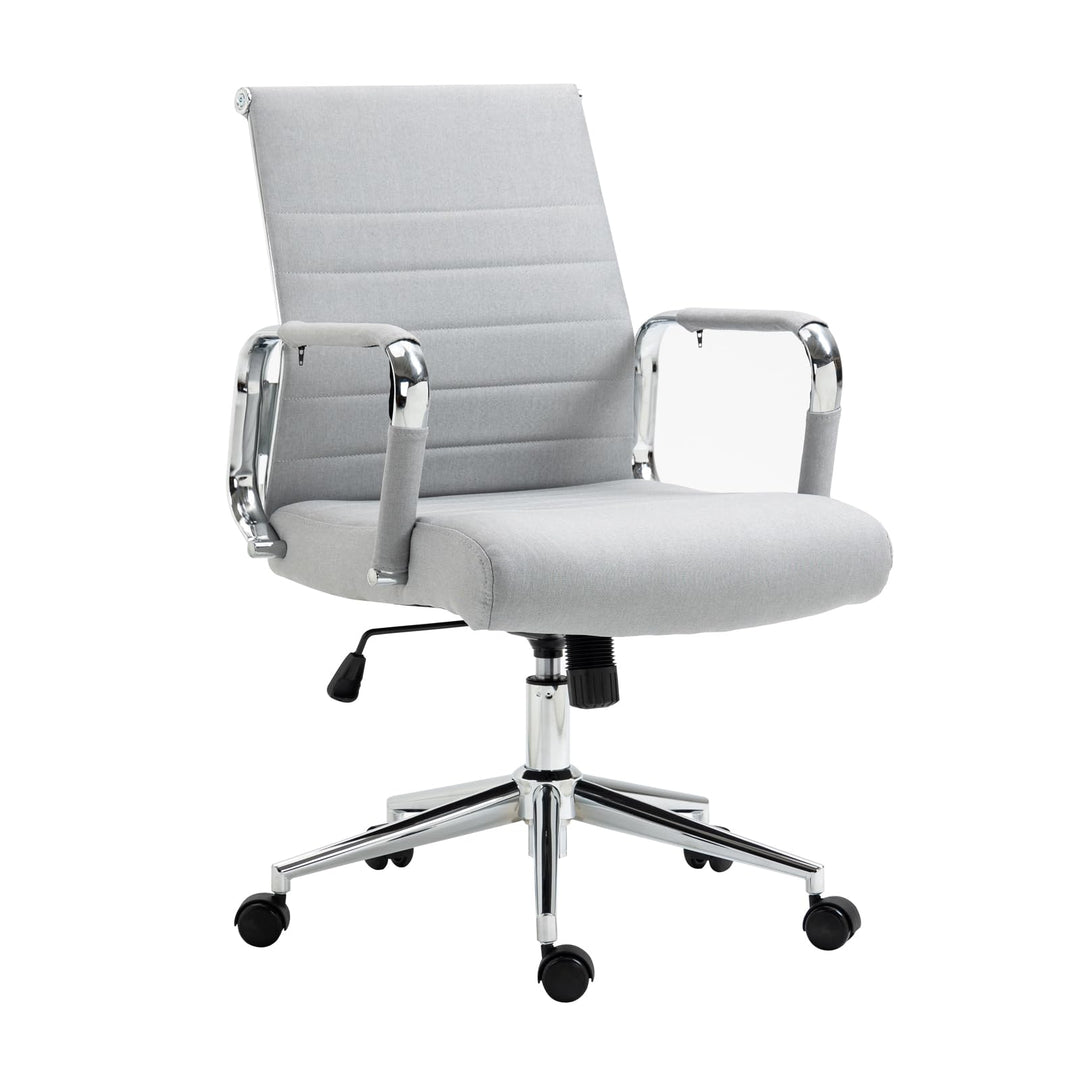 SVITA Office Comfort Bürostuhl Schreibtischstuhl Drehstuhl Chefsessel Stoffbezug Hellgrau Hellgrau S