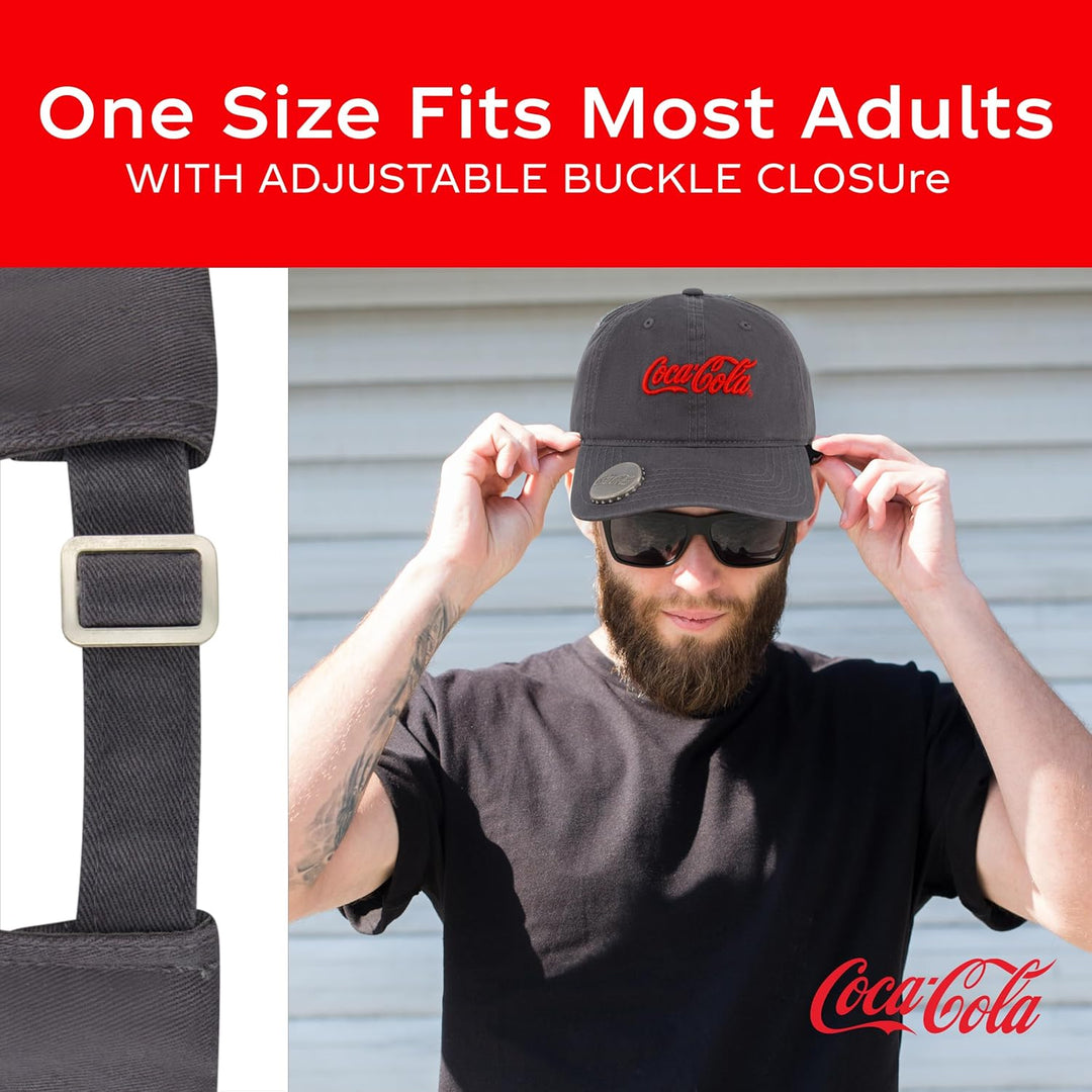 Concept One Unisex-Erwachsene Coca Cola Dad Hut, Logo Baumwolle verstellbare gebogener Krempe Baseba