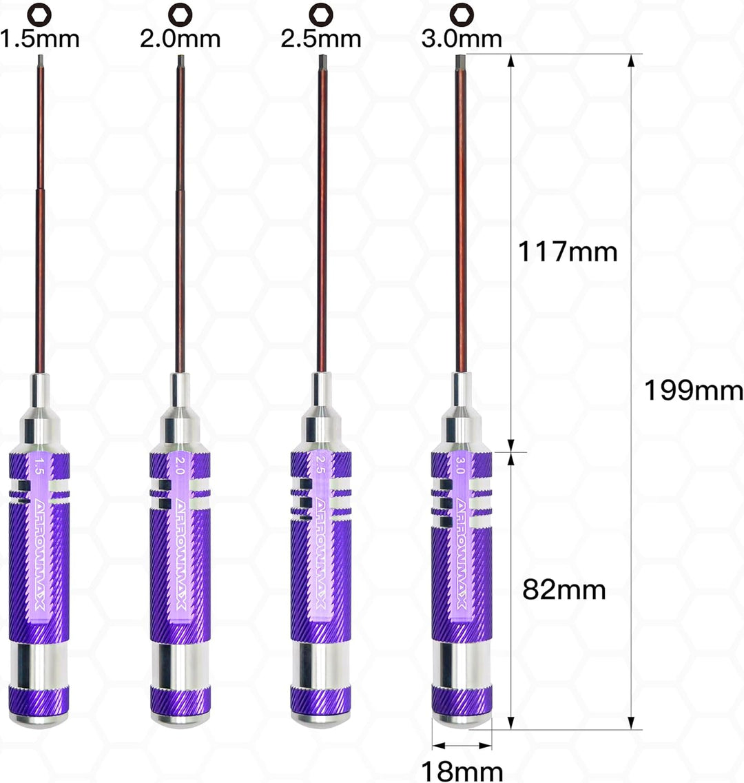ARROWMAX Sechskant-Schraubendreher-Set für RC-Werkzeuge – Sechskant-Schraubendreher-Set für ferngest