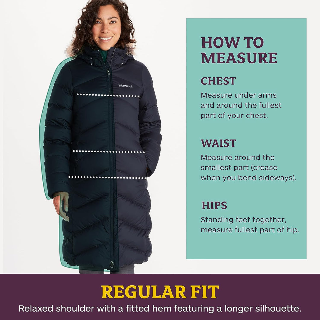 Marmot Damen Wm's Montreaux Coat, Leichte Daunenjacke, 700 Fill-Power, warmer Parka, stylisher Winte