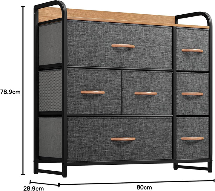 YITAHOME Kommode mit Schubladen, Schrank mit 7 Schubladen aus Stoff, Aufbewahrungskommode Industrial