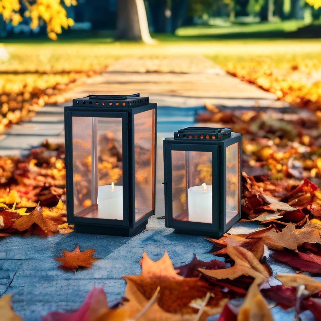 Marrakesch 2er Set Gartenlaterne Laterne 34,5cm & 24cm | Laternen für Draussen Jona modern als Garte