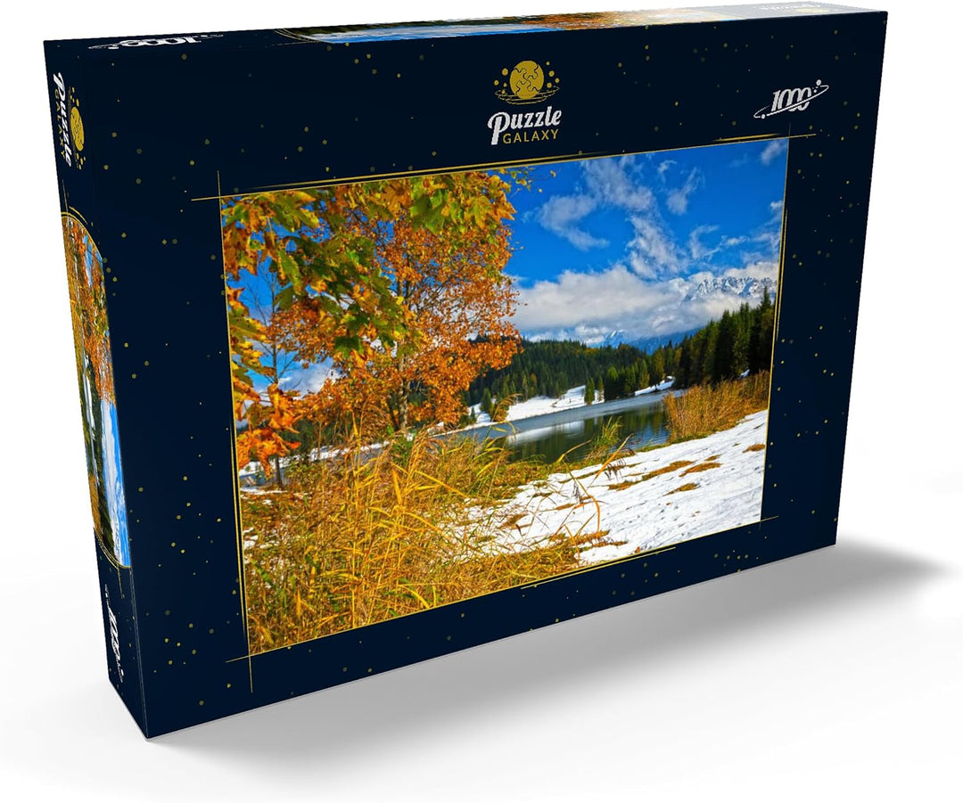 Der erste Schnee im Oktober, Geroldsee bei Klais gegen Karwendelgebirge mit Wörner - Premium 1000 Te