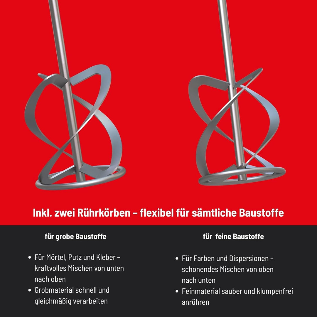 Güde 58048 Rührwerk GRW 1800 (Aufsatz 140 mm, 1800W, 2-Gang-Getriebe, Soft-Start-Funktion, Arretierb