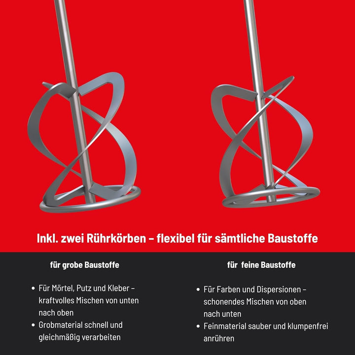 Güde 58048 Rührwerk GRW 1800 (Aufsatz 140 mm, 1800W, 2-Gang-Getriebe, Soft-Start-Funktion, Arretierb
