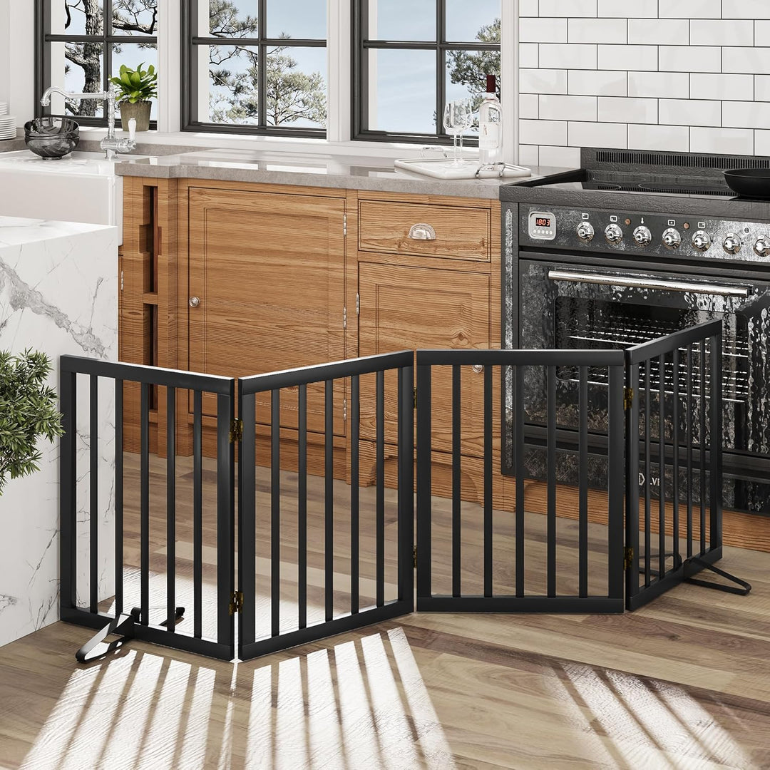 Freistehendes Hundegitter, Faltbares Hundebarriere für Tür,Treppen,Flur,Küche &amp; Schlafzimmer, Freist
