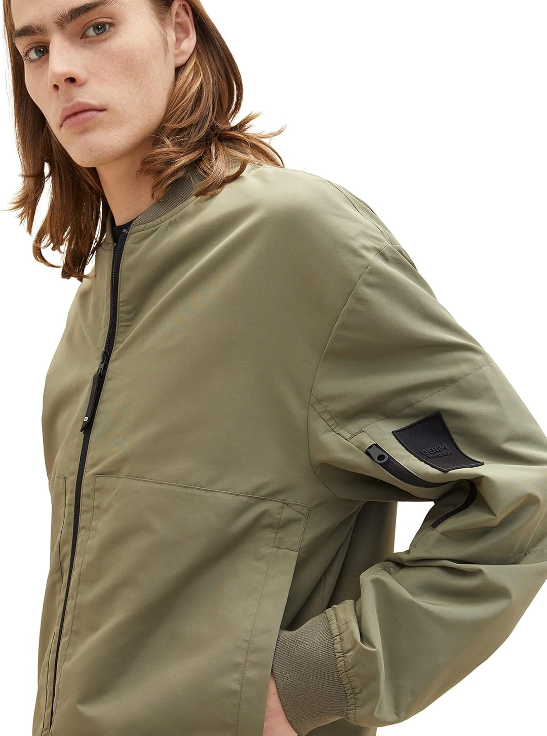 TOM TAILOR Denim Herren Bomber-Jacke mit Stehkragen L 10415 - Dusty Olive Green, L 10415 - Dusty Oli