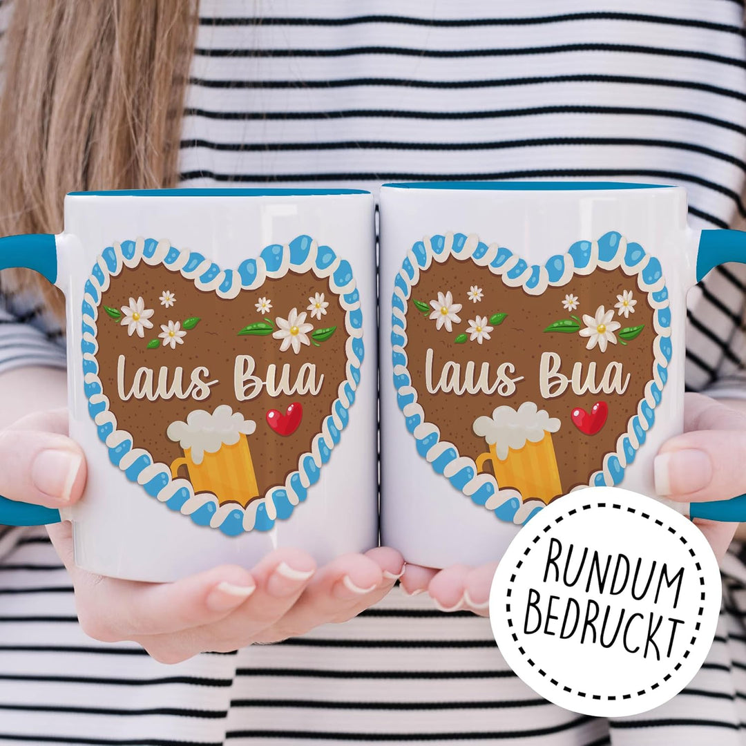 Bayrisch Tasse mit Spruch – Geschenk Laus Bua – Kaffeetasse 330ml aus Keramik – Bayern Dialekt Bub J
