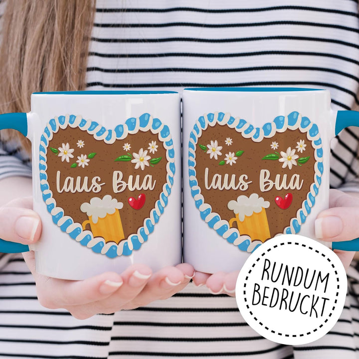 Bayrisch Tasse mit Spruch – Geschenk Laus Bua – Kaffeetasse 330ml aus Keramik – Bayern Dialekt Bub J