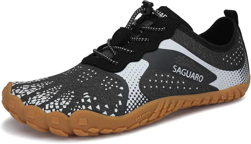 SAGUARO Unisex Barfussschuhe Outdoor Zehenschuhe Traillaufschuhe 36 EU Temperament Schwarzweiss, 36