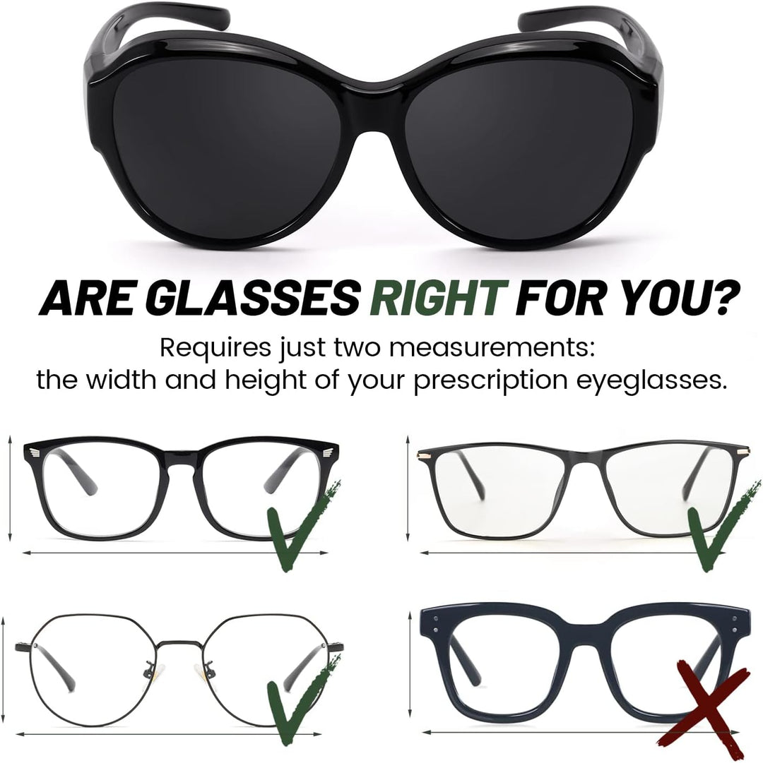 LVIOE Polarisiert Überzieh-Sonnenbrille Damen Herren Fit Over Sonnenbrille zum Aufstecken UV400 Schu