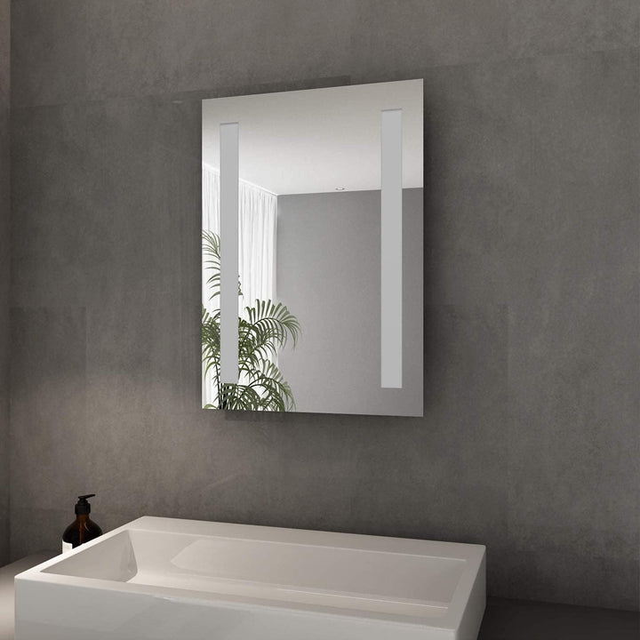 ELEGANT Badspiegel mit LED-Beleuchtung 45 x 60 cm kaltweiss IP44 Energiesparend Bad Spiegel Badezimm