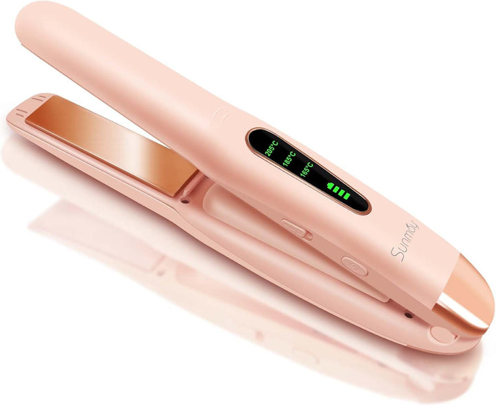 SUNMAY Voga Glätteisen Kabellos, Glätteisen Locken und Glätten 2 in 1, Tragbares USB Glätteisen, Akk