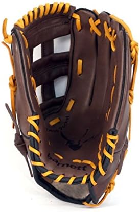 BARNETT GL-130 Baseball Handschuh, Echtleder, Wettkampf, Outfield & Softball 13", braun RH (für Link