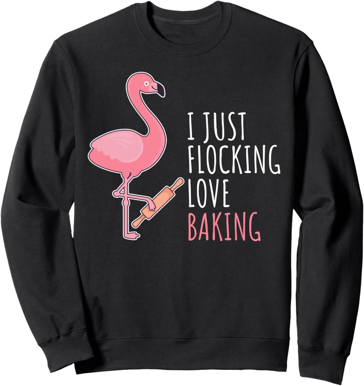Lustiger Konditor Bäcker Pâtissier Backen I Rosa Flamingo Sweatshirt