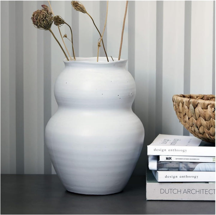 House Doctor Vase, Juno, Weiss, Product Size:h: 22.5 cm, Dia: 17 cm, 205420080 Product size:h: 22.5